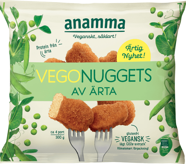 Vegonuggets Ärtprotein Fryst