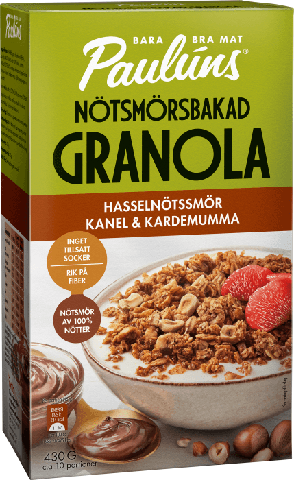 Nötsmörsbakad Granola Hasselnötssmör, Kanel & Kardemumma