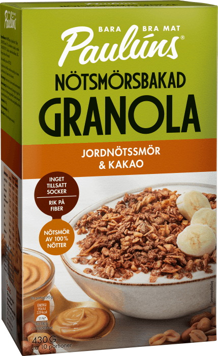 Nötsmörsbakad Granola Jordnötssmör & Kakao