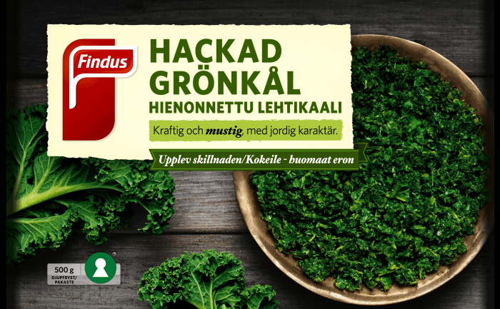 Hackad Grönkål Fryst