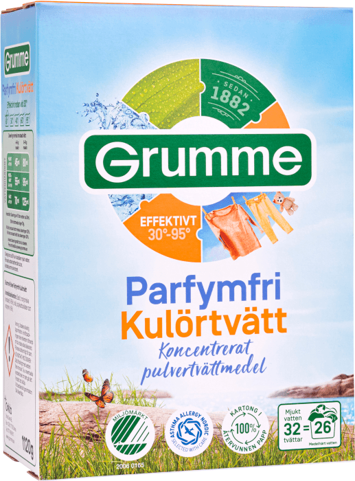 Kulörtvätt Pulver Parfymfri 1120g