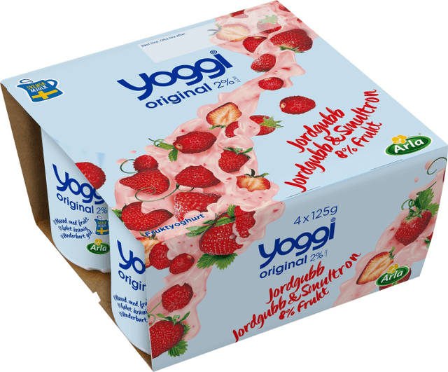 Jordgubb/Smultron 2% 4x125g Arla