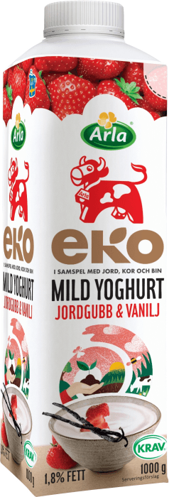 Yoghurt Mild 1,8% Jordgubb & Vanilj EKO