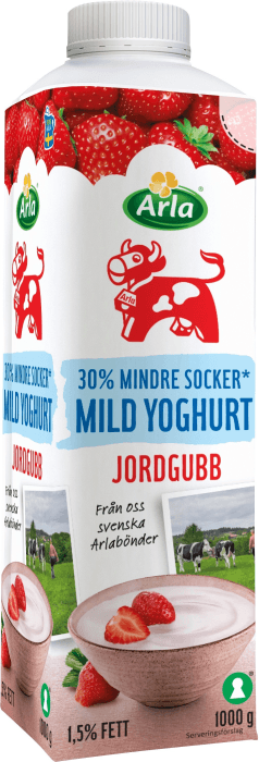 Mild Yoghurt Jordgubb Lättsockrad 1,5%