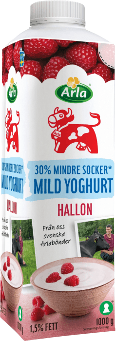 Mild Yoghurt Hallon Lättsockrad 1,5%