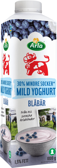 Mild Yoghurt Blåbär Lättsockrad 1,5%