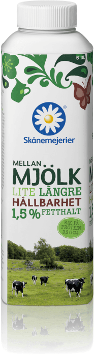 Mellanmjölk Lite längre hållbarhet 1,5%