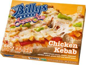 Pizza Super Size Chicken Kebab Fryst