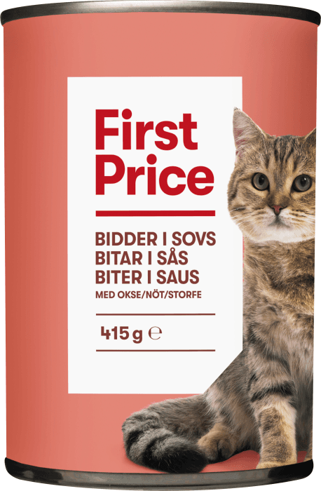 Nöt Kattmat Bitar i Sås Kattmat Våt