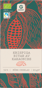 Mörk Choklad med Kakaonibs 52% EKO/Fairtrade