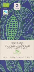 Mörk Choklad med Pistaschnötter & Havssalt 52% EKO/Fairtrade