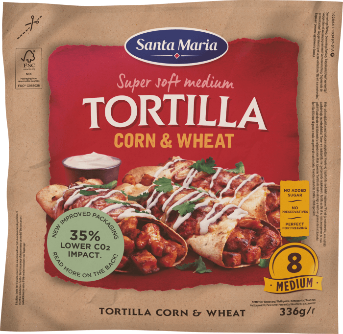 Tortillas Corn & Weat Medium 8-p