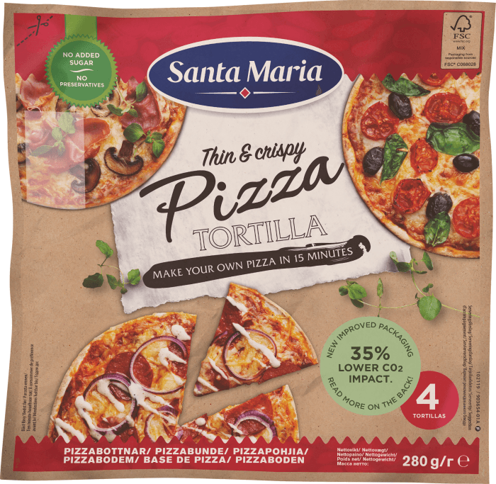 Tortilla Pizza 4-p