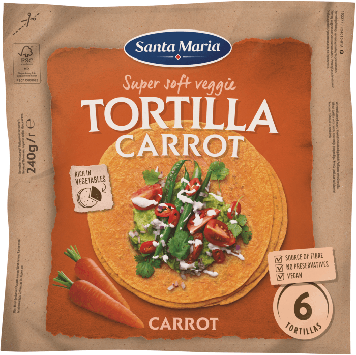 Tortillas Carrot Medium 6-p