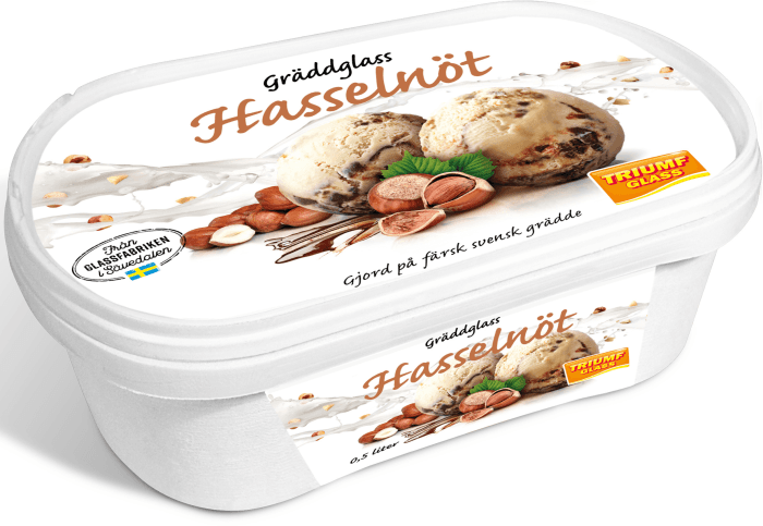 Gräddglass Hasselnöt