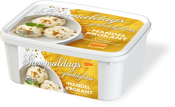 Gräddglass Mandelkrokant