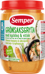 Grönsaksgryta med Kyckling & Vitlök 8 mån
