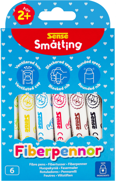 Småtting Fiberpennor 6-p