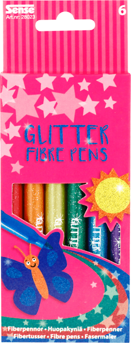 Fiberpennor Glitter 6-p