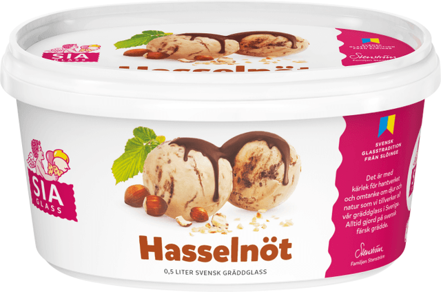 Gräddglass Hasselnöt