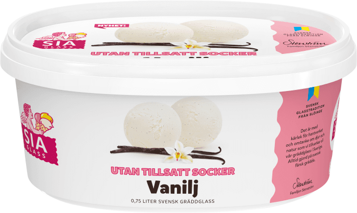 Gräddglass Vanilj utan tillsatt Socker