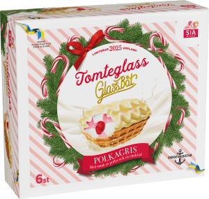 Glassbåt Tomteglass Polkagris 6-p