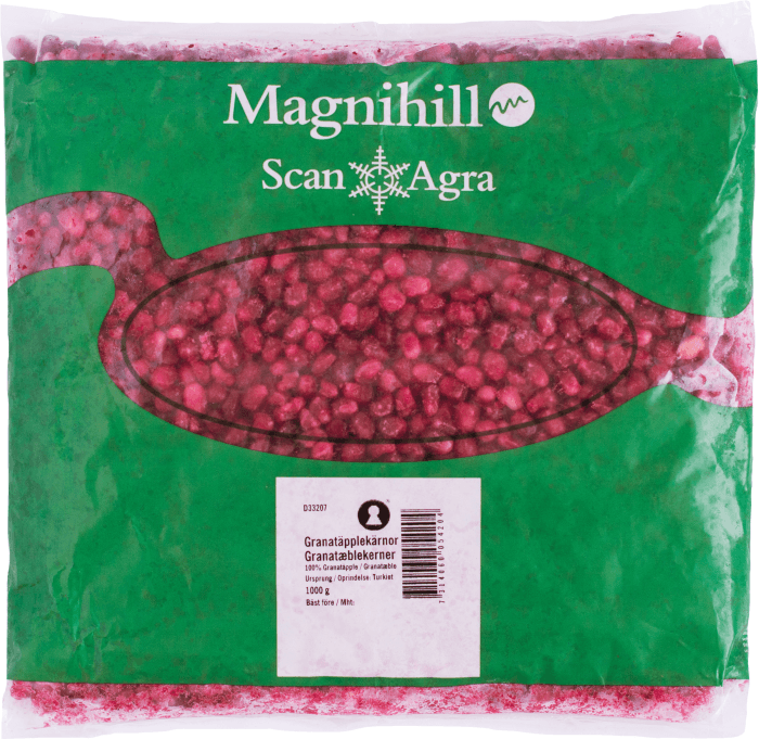 Granatäpplekärnor Frysta