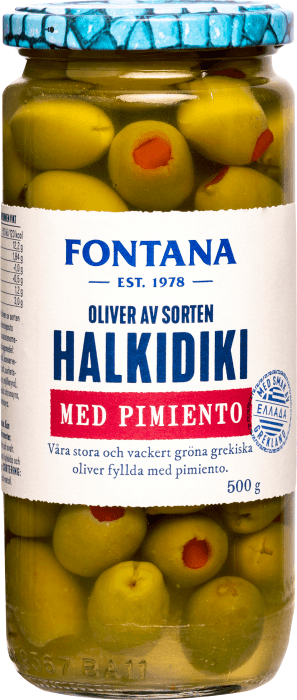 Halkidiki Oliver med Pimento