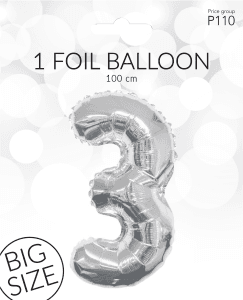 Folieballong Silver 3
