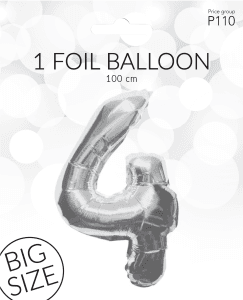 Folieballong Silver 4