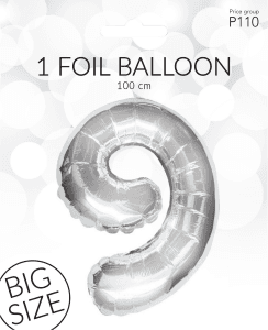 Folieballong Silver 9