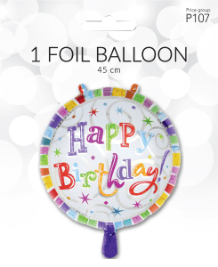 Folieballong Happy Bday Vit