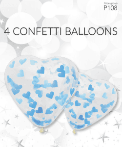 Ballong Hjärta Blå 4-pack
