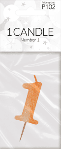 Sifferljus glitter 1 år 1-p