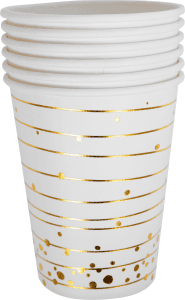 Mugg Vit/Guldfolie 6-pack