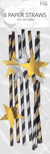 Pappersugrör Stjärnor 8-pack