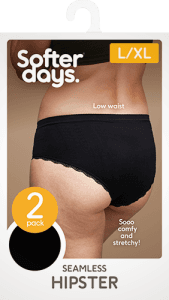 Hipstertrosa Seamless Svart L/XL 2-p