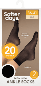 Ankelstrumpa Svart 20den 36-41