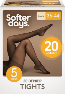 Strumpbyxor Nylon Svart 20DEN 36/44 5-p