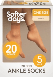 Ankelsocka Nylon Solbrun One-Size 5-p