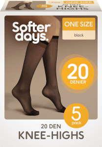 Knästrumpor Nylon Svart One-Size 5-p