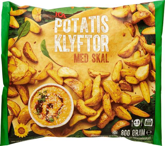 Potatisklyftor med skal Fryst