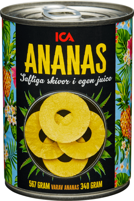 Ananasskivor i juice