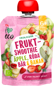 Fruktmellis Äpple, Jordgubb, Banan & Hallon 6 mån eko