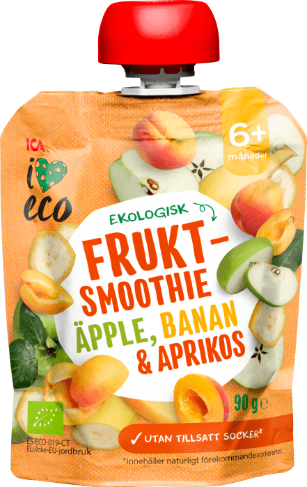 Fruktmellis Äpple, Banan & Aprikos 6 mån Eko
