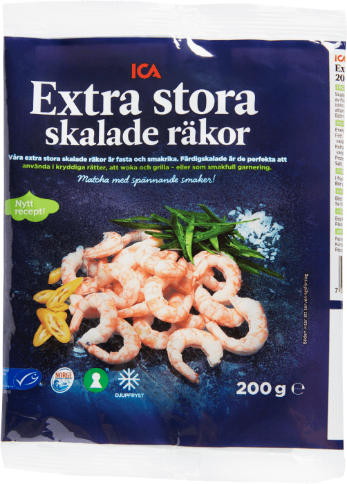 Räkor Extra stora skalade Frysta