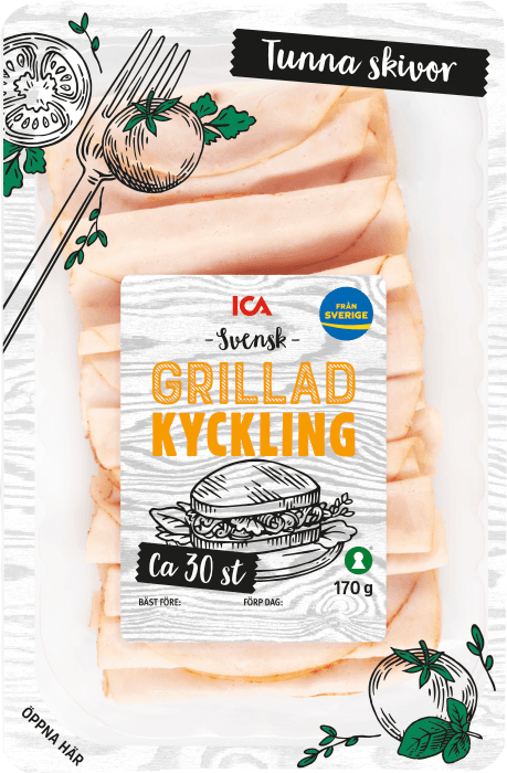 Grillad kyckling i skivor
