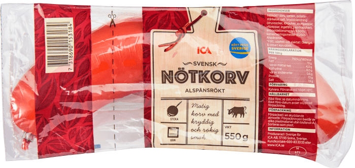 Nötkorv Alspånsrökt