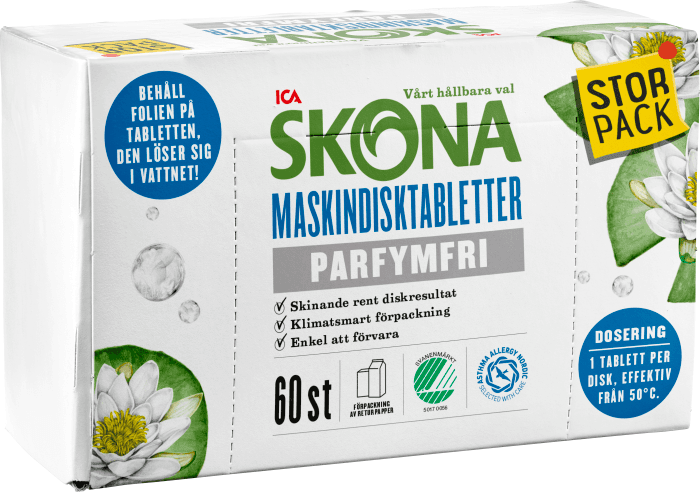 Maskindisktabletter Parfymfri