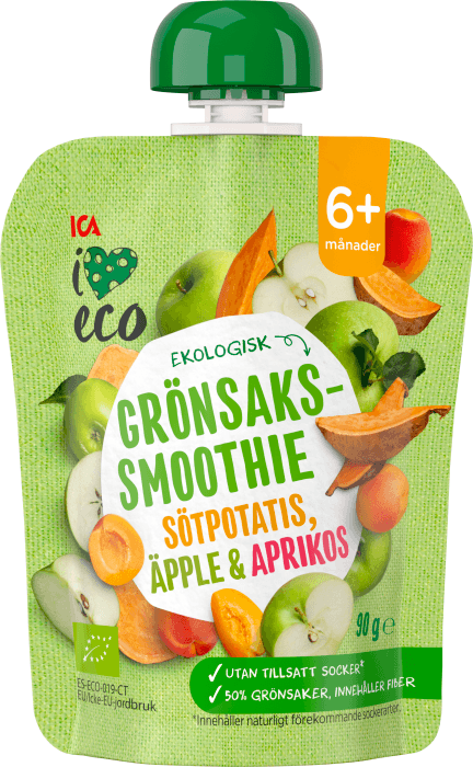 Grönsakssmoothie Sötpotatis, Äpple & Aprikos 6 mån Eko